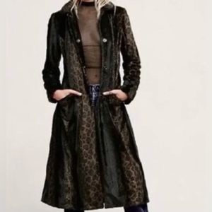 Free People Leopard Trench Coat
